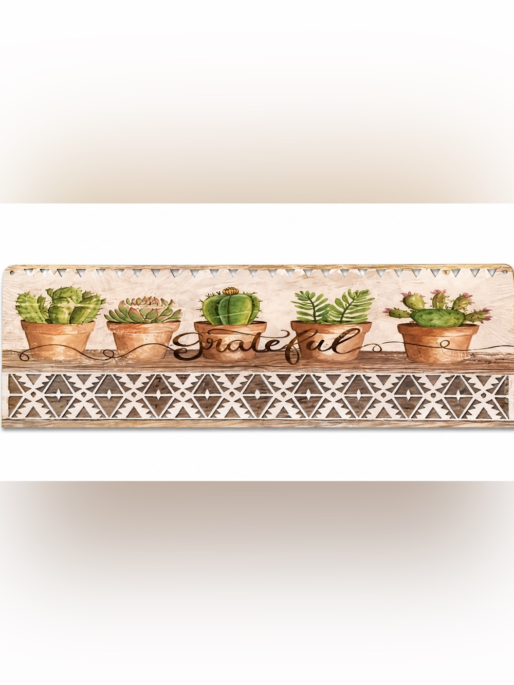 NEW Large Heavy Duty Steel Plasma Cut Grateful Succulent Metal Sign